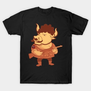 Zodiac bull rifle hunter funny brown T-Shirt